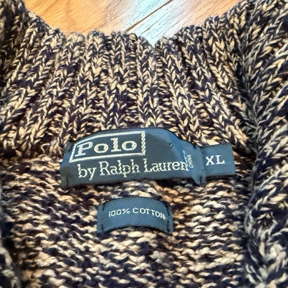 VTG Polo Ralph Lauren Men’s Size XL Chunky Knit Button Neck Pullover Sweater